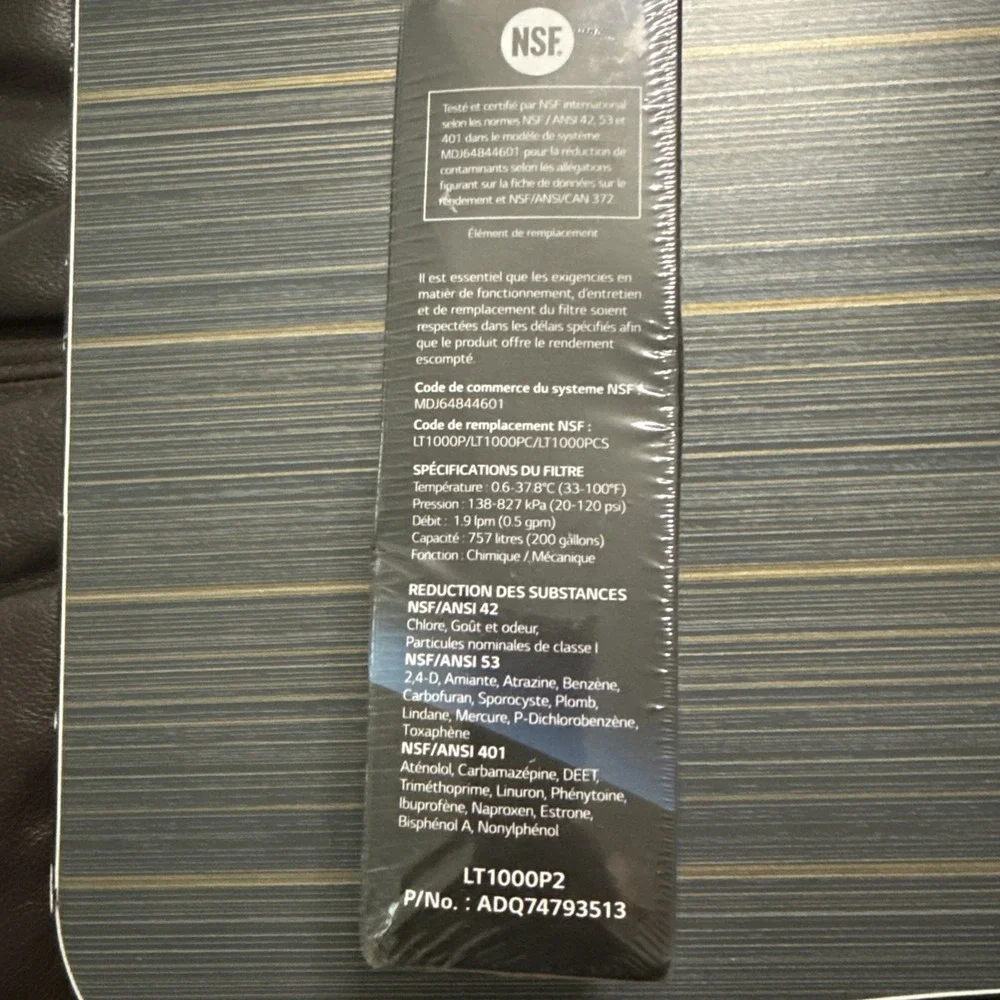 NEW SEALED LG LT1000P2 6-Month/200 Gallon Refrigerator Replacement Water Filter